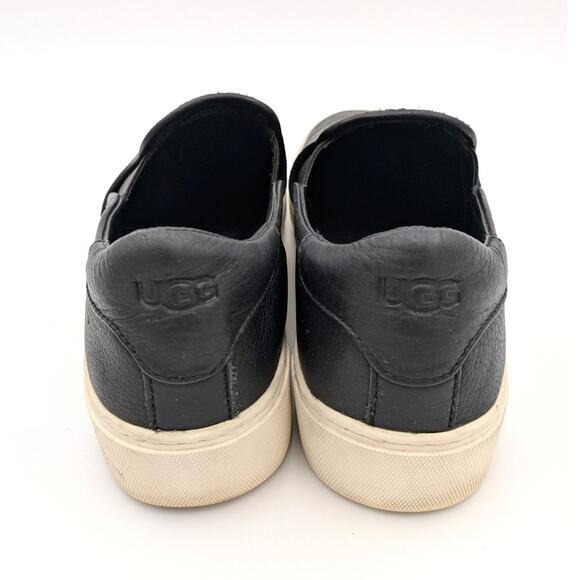 UGG Australia Jass Women's Leather Slip-On Sneakers Black/White Size US8 EU39 - Picture 5 of 12